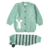 Patique Tavşan Desenli Triko Takım